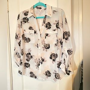 White floral blouse